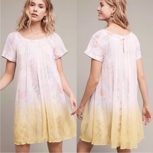 Anthropologie HD in Paris Dipped Chroma Ombré Swing Dress Floral